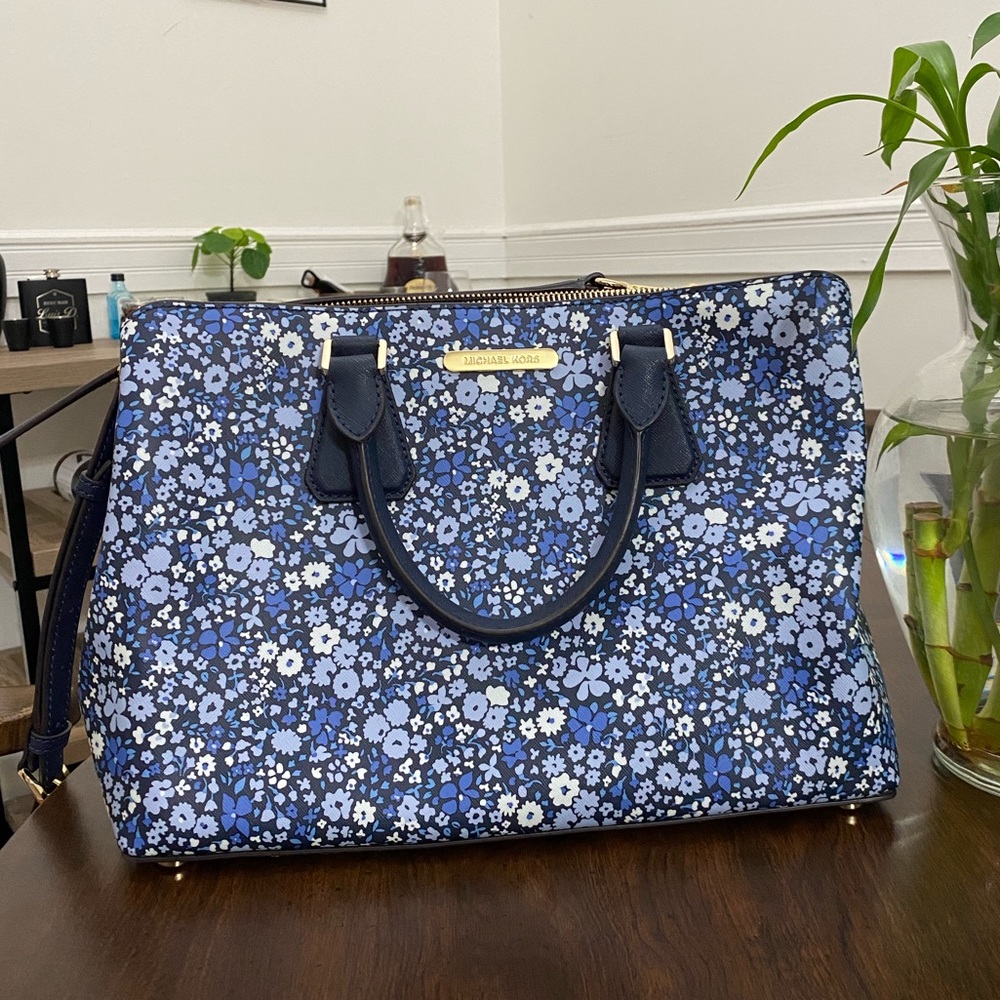 Micheal Kors blue flowers bag